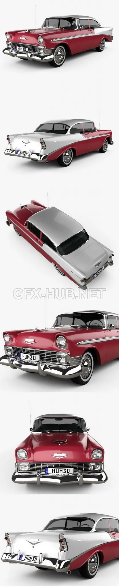 CAR – Chevrolet Bel Air hardtop 1956  3D Model