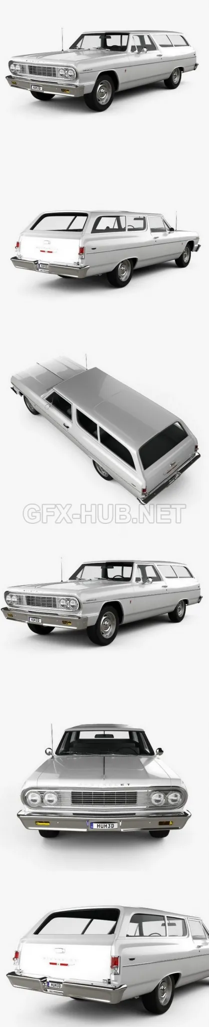 CAR – Chevrolet Chevelle 2-door wagon 1964  3D Model