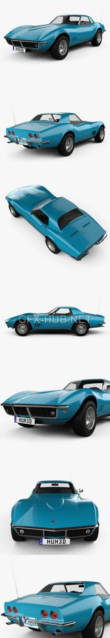 CAR – Chevrolet Corvette (C3) Convertible 1968  3D Model