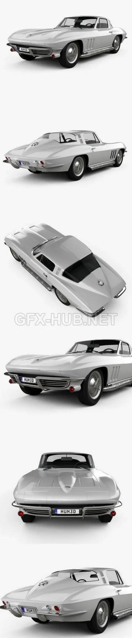 CAR – Chevrolet Corvette Sting Ray (C2) 1965  3D Model