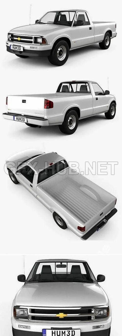 CAR – Chevrolet S10 Single Cab Long Bed 1994 3D Model