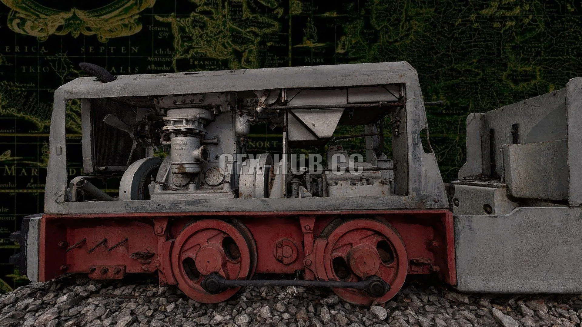 PBR Game 3D Model – Electric locomotive