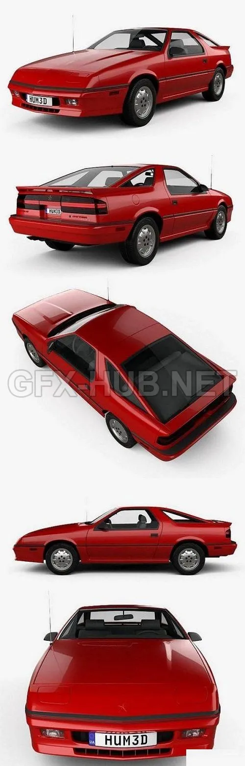 CAR – Chrysler Daytona Shelby Z 1987 3D Model