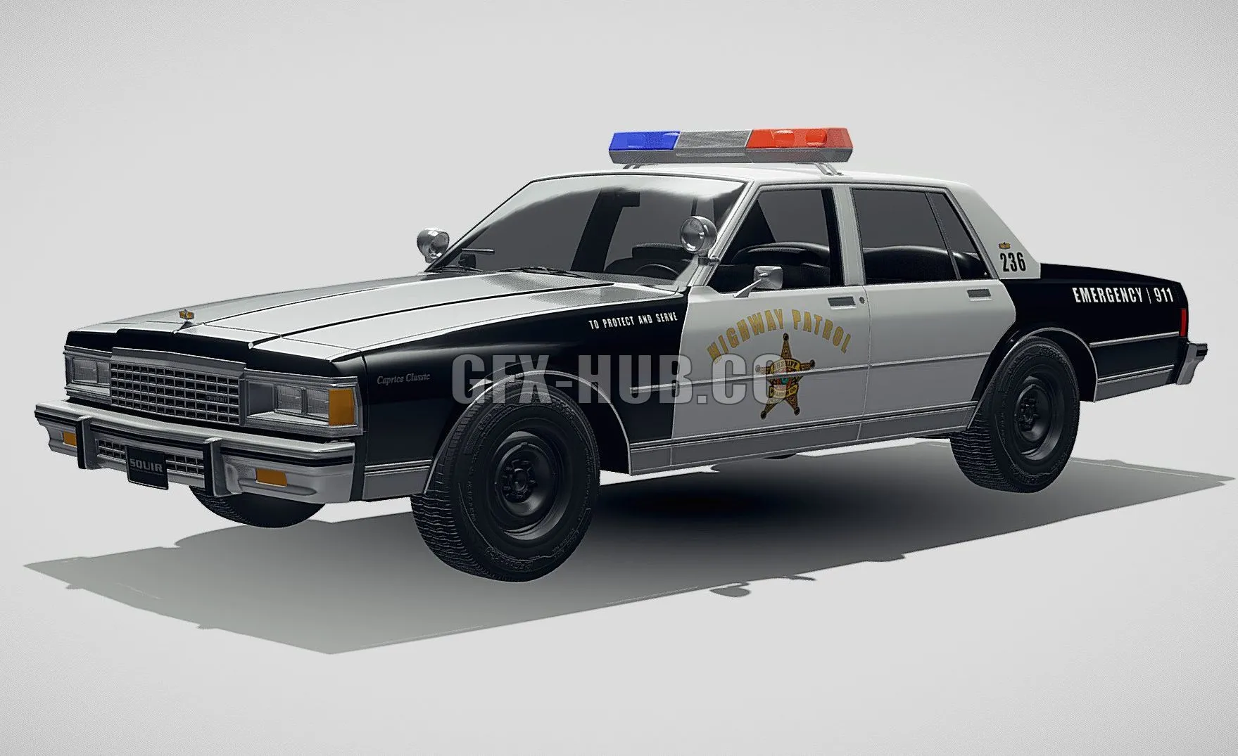 CAR – Classic Police Car 1978 3D Model