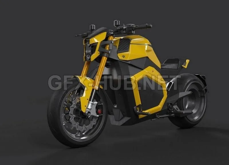 PBR Game 3D Model – Electric motorcycle