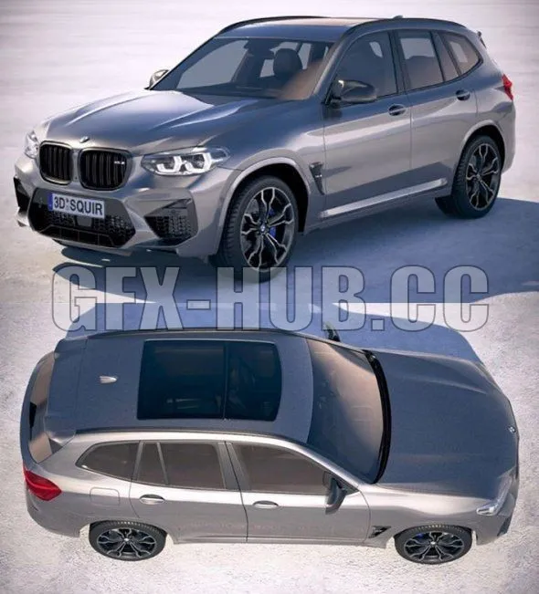CAR – Crossover BMW X3M Competition 2020 3D Model