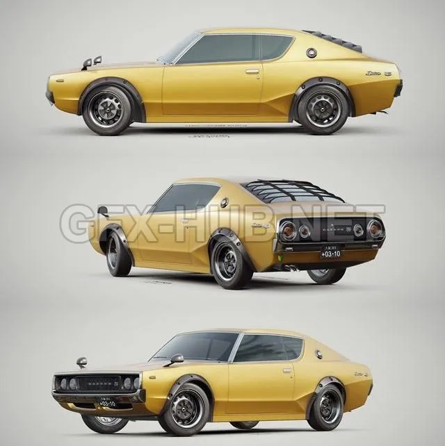 CAR – Datsun 240k GT 1973 3D Model
