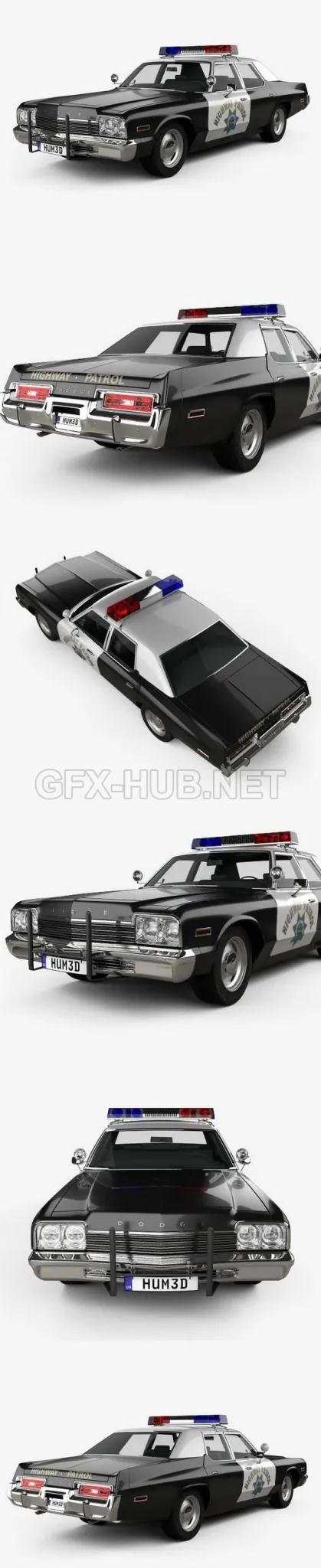 CAR – Dodge Monaco Police 1974  3D Model