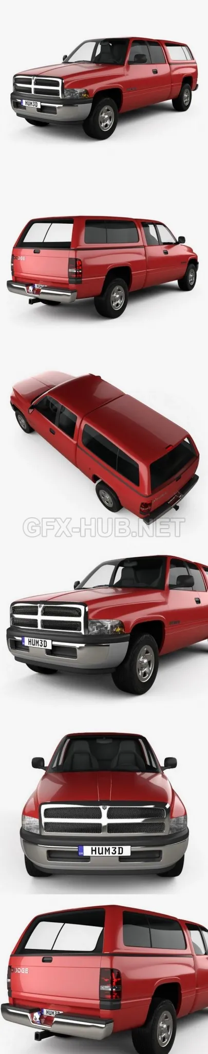 CAR – Dodge Ram 1500 Club Cab ST 1999  3D Model