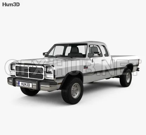 CAR – Dodge Ram Club Cab 1991  3D Model