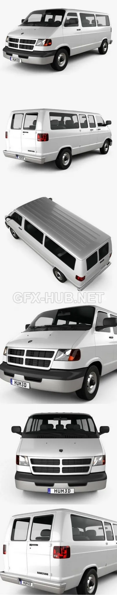 CAR – Dodge Ram Passenger Van 1994  3D Model