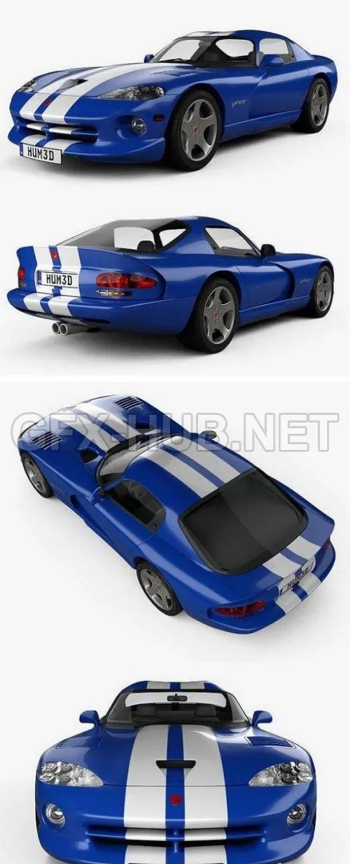 CAR – Dodge Viper GTS 1998 3D Model