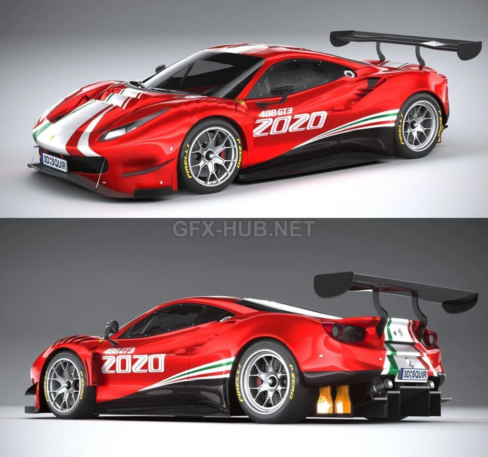 CAR – Ferrari 488 GT3 Evo 2020 3D Model