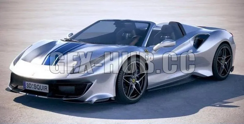 CAR – Ferrari 488 Pista Spider 2019 3D Model