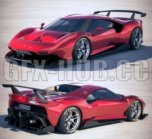 CAR – Ferrari P80C 2019 sportcar 3D Model