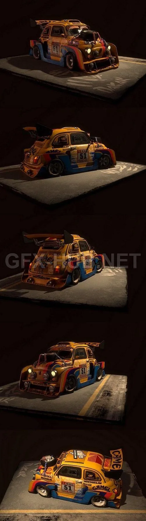 CAR – Fiat 500 – Dakar Raid 3D Model