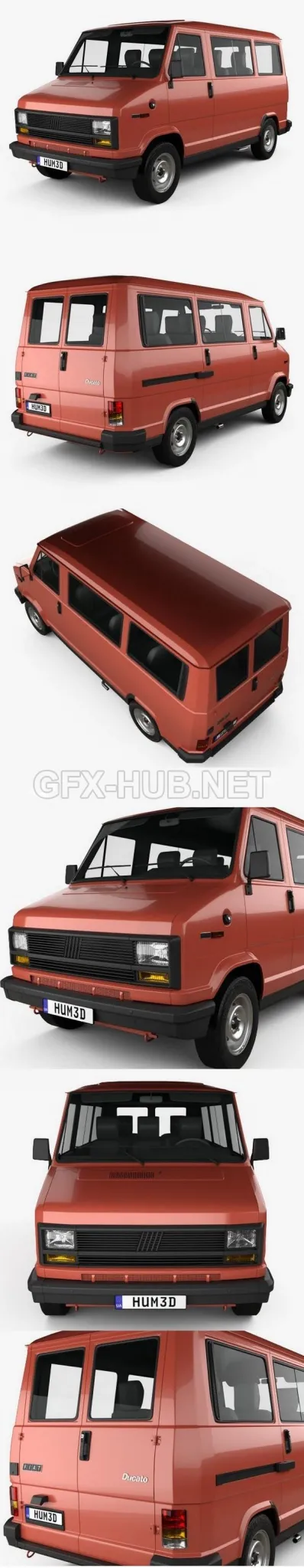 CAR – Fiat Ducato Passenger Van 1981  3D Model