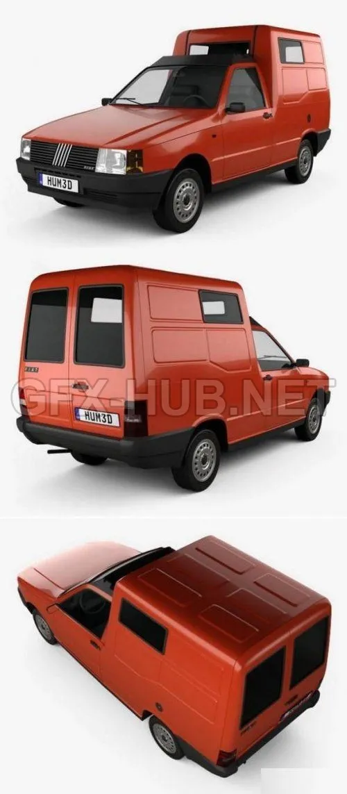CAR – Fiat Fiorino Panel Van 1988 3D Model