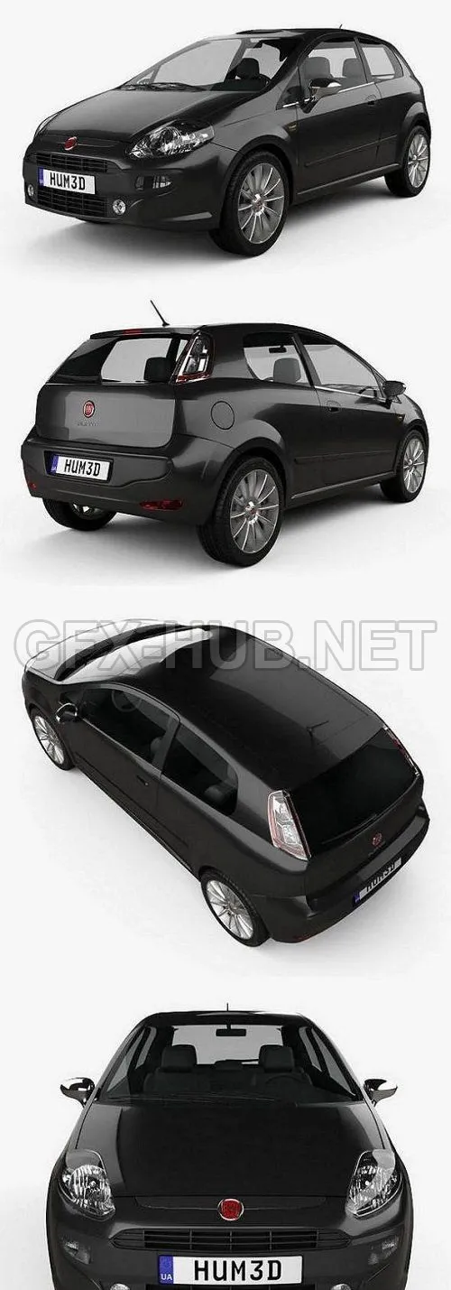 CAR – Fiat Punto Evo 3-door 2010 3D Model