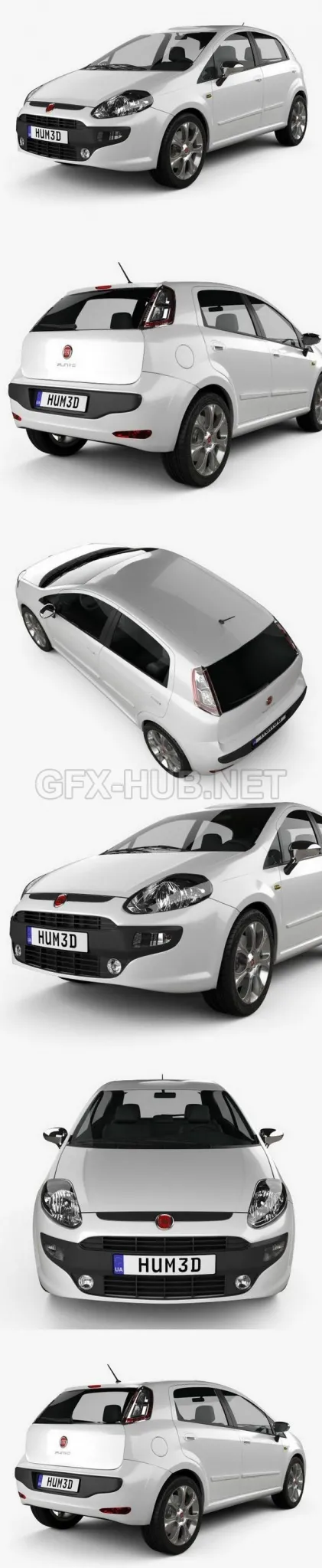CAR – Fiat Punto Evo 5-door 2010  3D Model