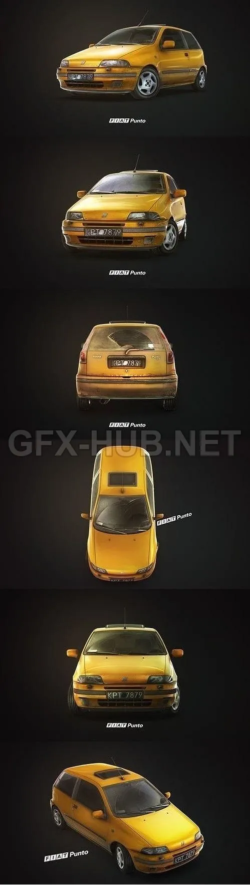 CAR – FIAT Punto GT 1995  3D Model