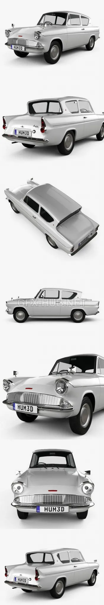 CAR – Ford Anglia 105e 2-door Saloon 1967  3D Model