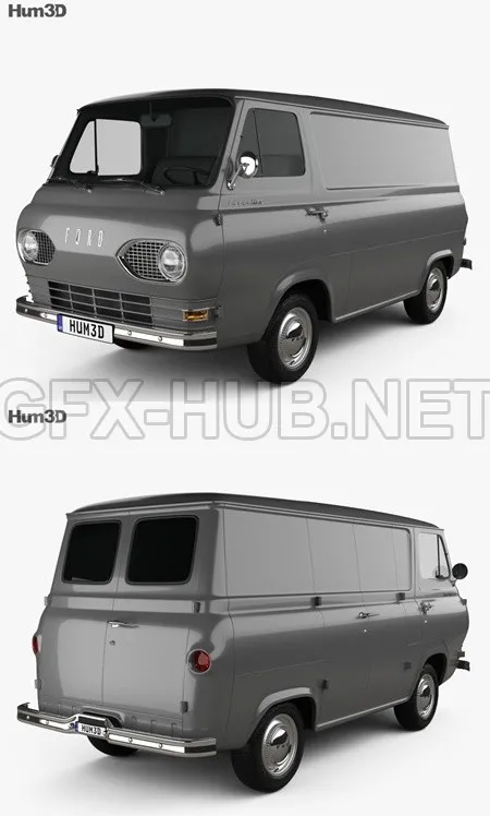 CAR – Ford E-Series Econoline Panel Van 1961  3D Model