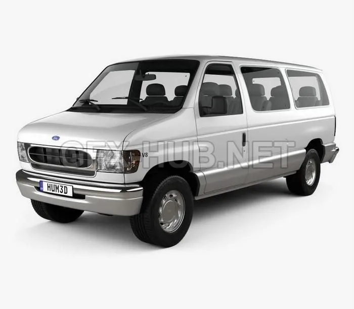 CAR – Ford E-Series Passenger Van 1998 3D Model
