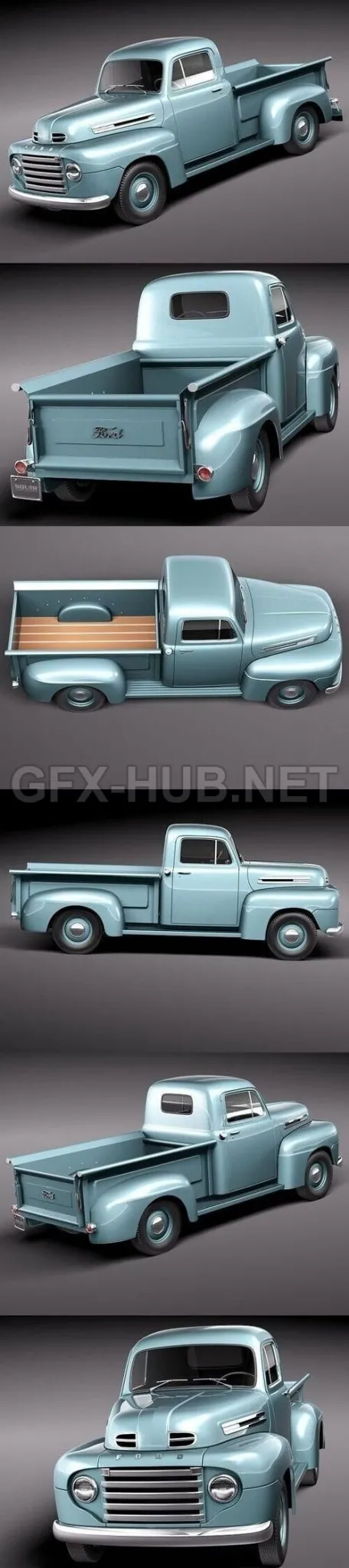 CAR – Ford F1 Pickup Truck 1950  3D Model