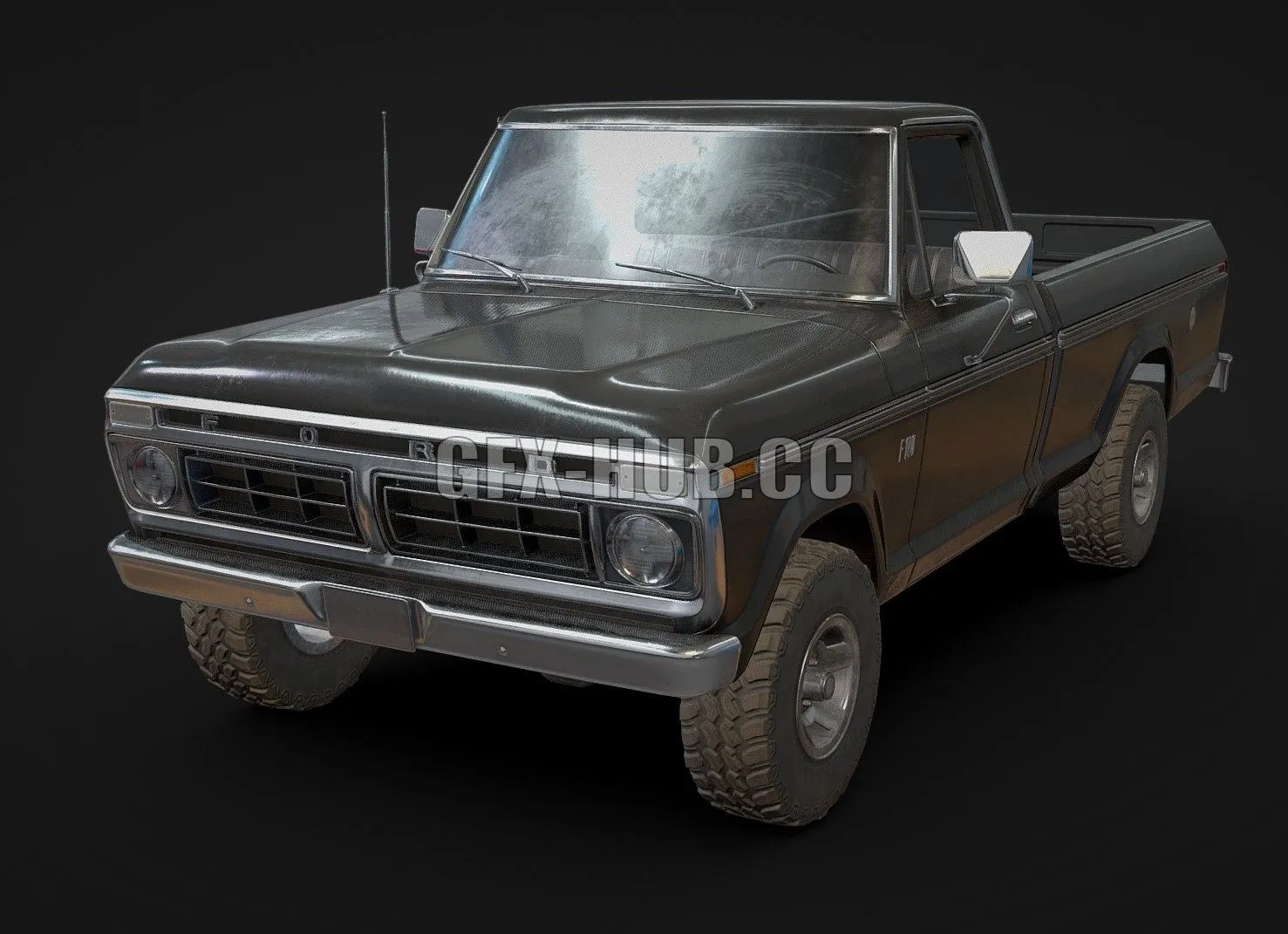 CAR – Ford F100 1976 New Black 3D Model