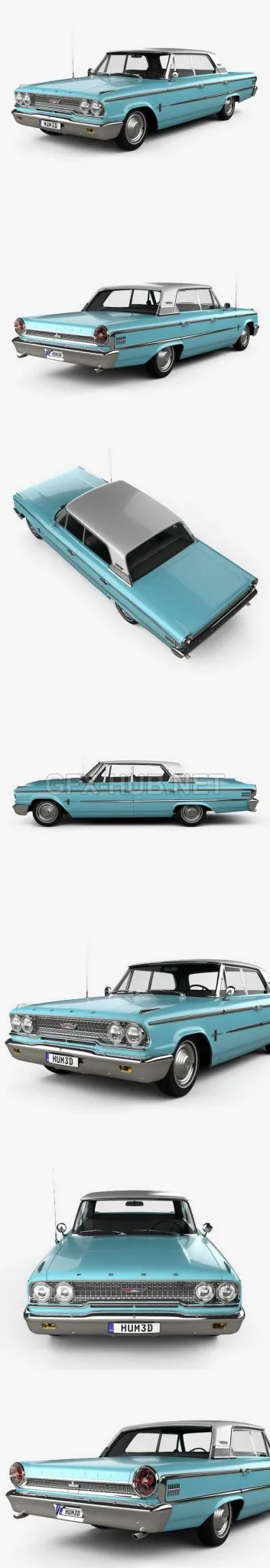 CAR – Ford Galaxie 500 hardtop 1963  3D Model