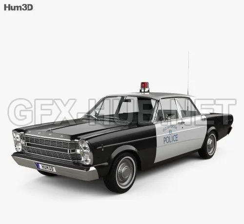 CAR – Ford Galaxie 500 Police 1966  3D Model