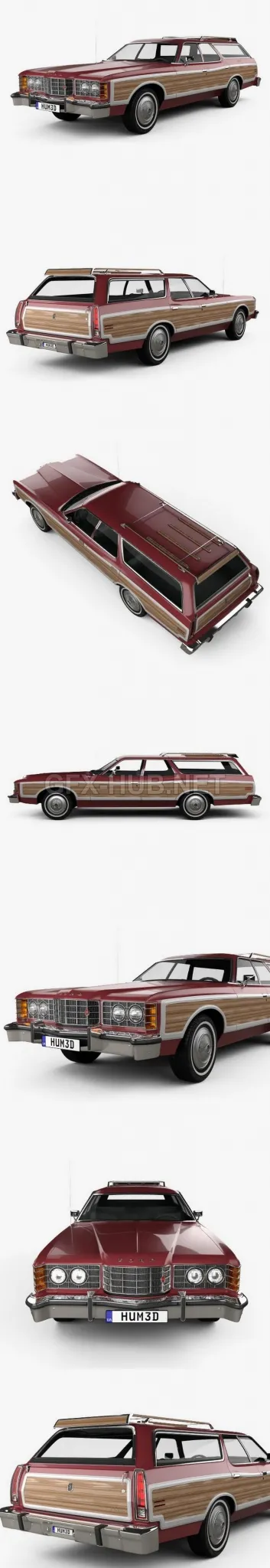 CAR – Ford Galaxie station wagon 1973  3D Model