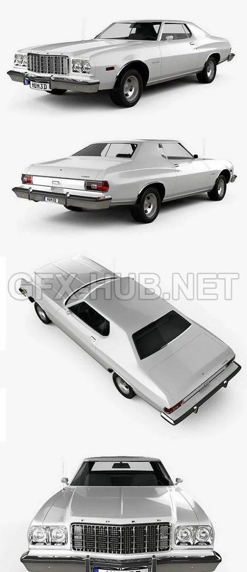 CAR – Ford Gran Torino hardtop 1974 3D Model