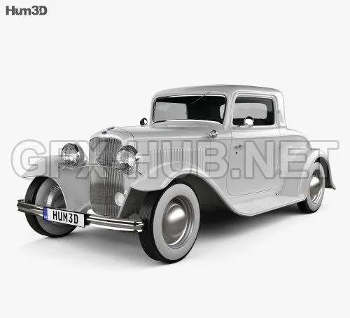 CAR – Ford Model B De Luxe Coupe V8 1932 3D Model