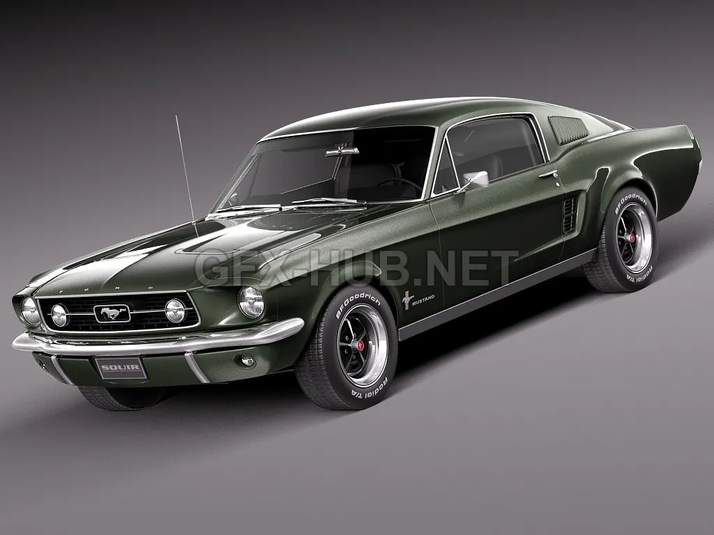 CAR – Ford Mustang Fastback 1967 3D Model