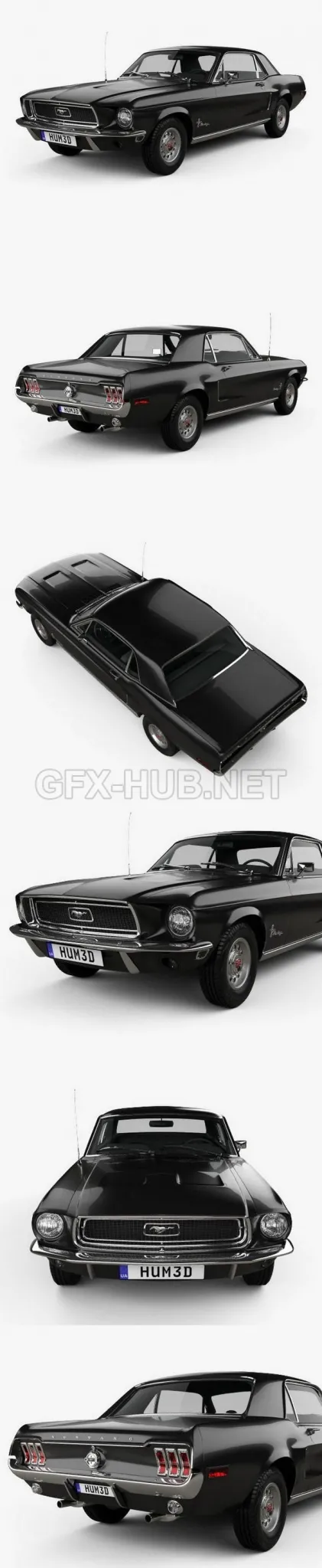 CAR – Ford Mustang Hardtop 1968  3D Model