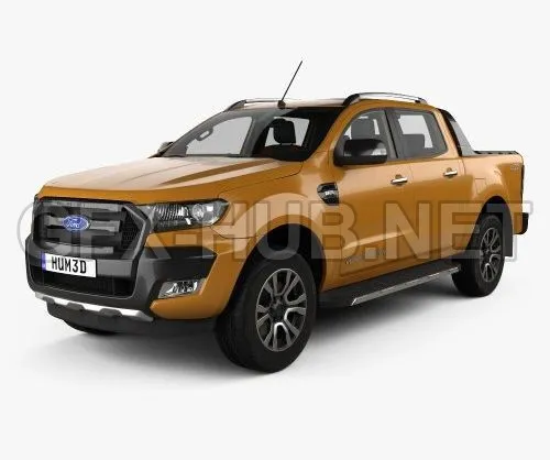 CAR – Ford Ranger Double Cab Wildtrak with HQ interior 2016  3D Model