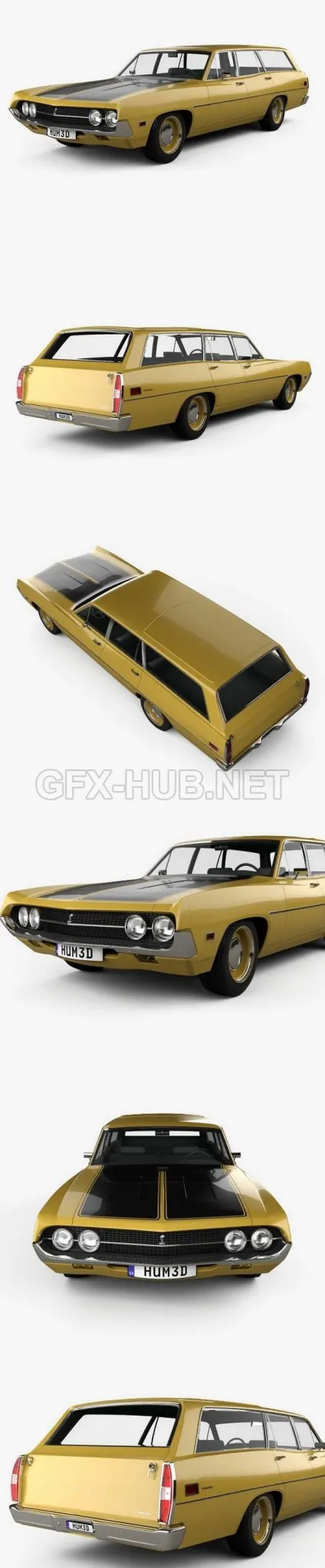 CAR – Ford Torino 500 Station Wagon 1971  3D Model