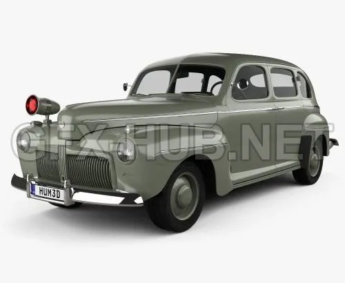 CAR – Ford V8 Super Deluxe Tudor Sedan Army Staff Car 1942  3D Model