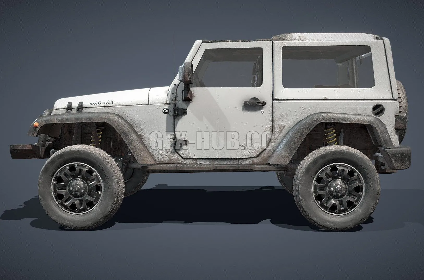CAR – Grey Jeep PBR 3D Model