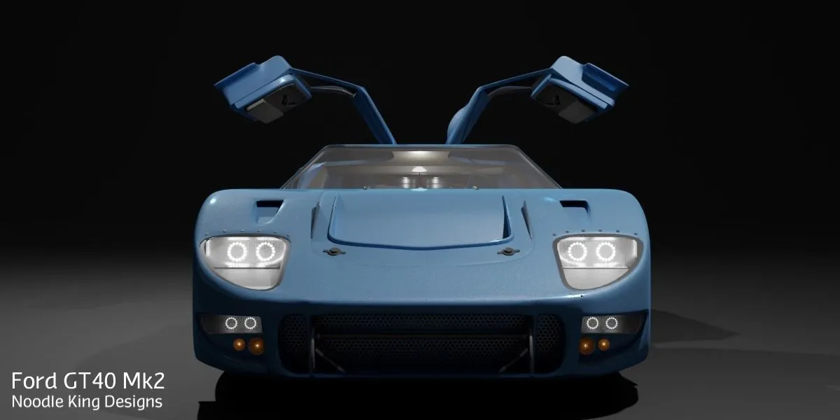 CAR – GT40 with Full Interior and Engine 3D Model