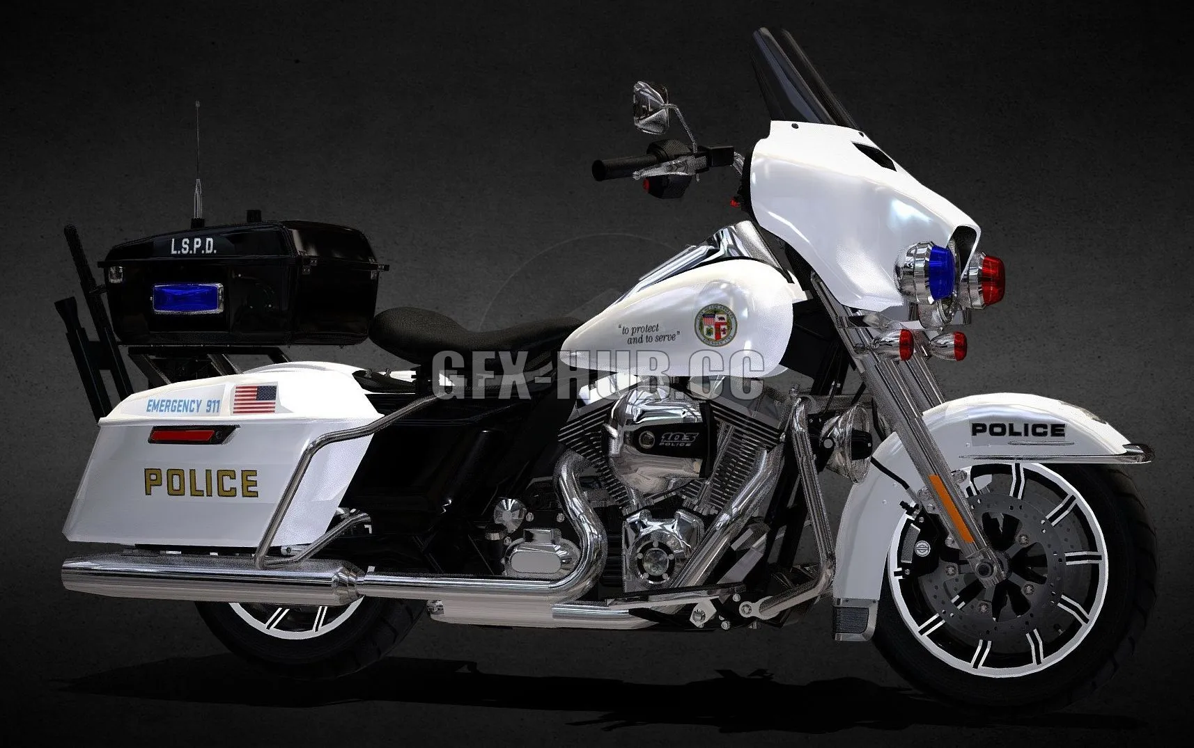 CAR – Harley-Davidson FLHTP-Electra Glide Police LA 3D Model