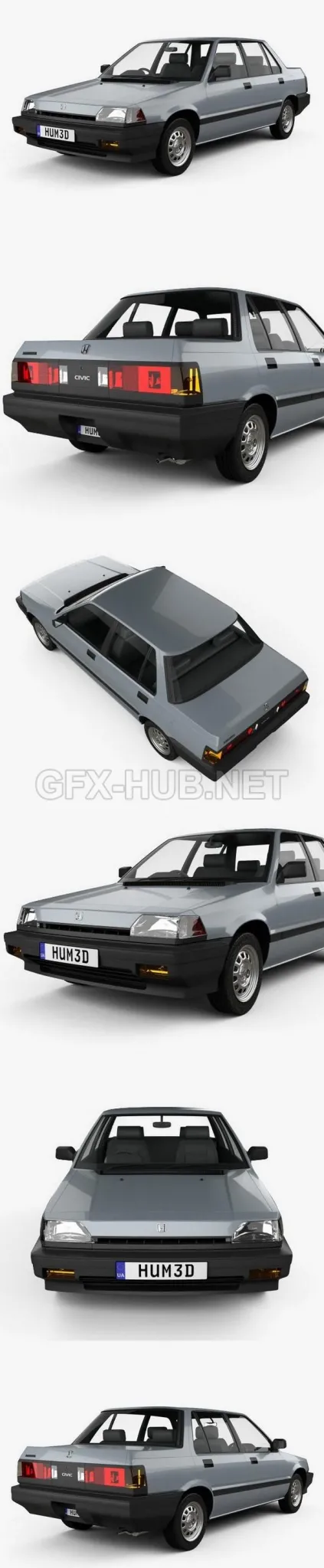CAR – Honda Civic sedan 1983  3D Model