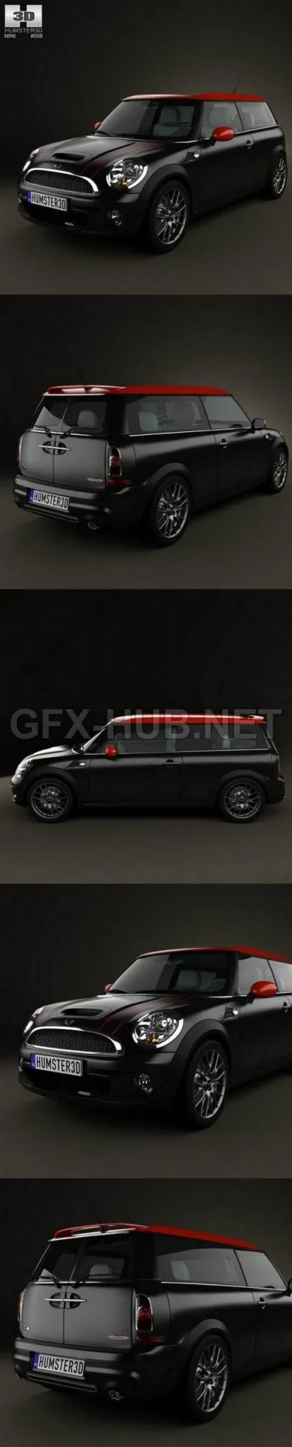 CAR – HUM3D Mini Cooper John Works Clubman 2011  3D Model