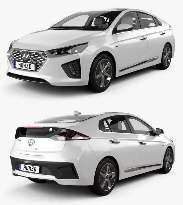 CAR – Hyundai Ioniq hybrid with HQ interior 2019 3D Model