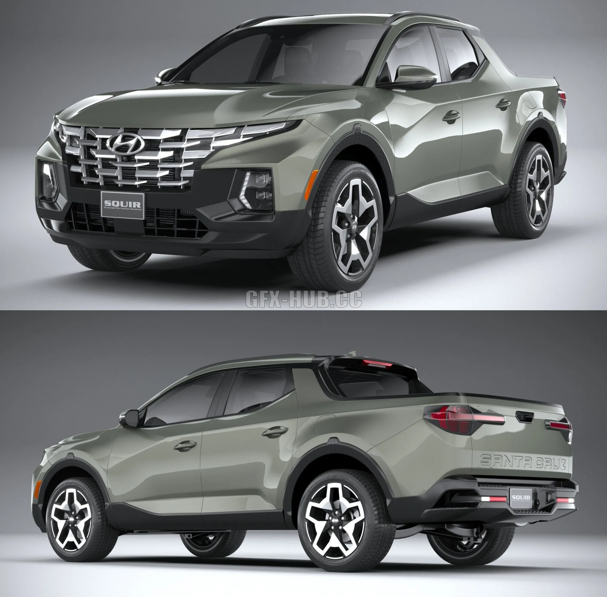 CAR – Hyundai Santa Cruz 2022 Pickup 3D Model
