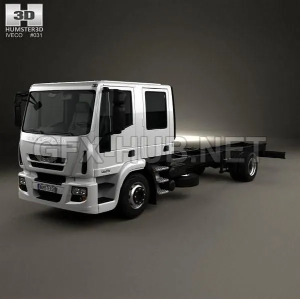 CAR – Iveco EuroCargo Double Cab Chassis Truck 2008 3D Model