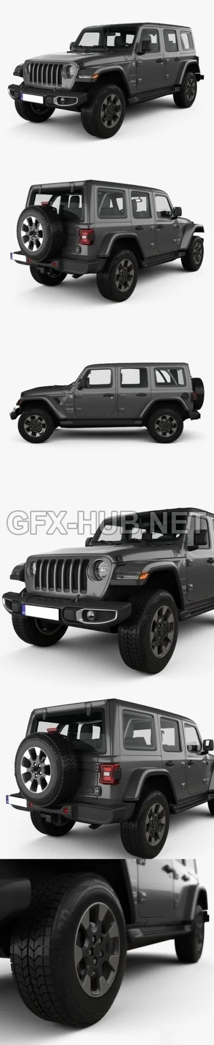 CAR – Jeep Wrangler Unlimited Sahara 2018  3D Model