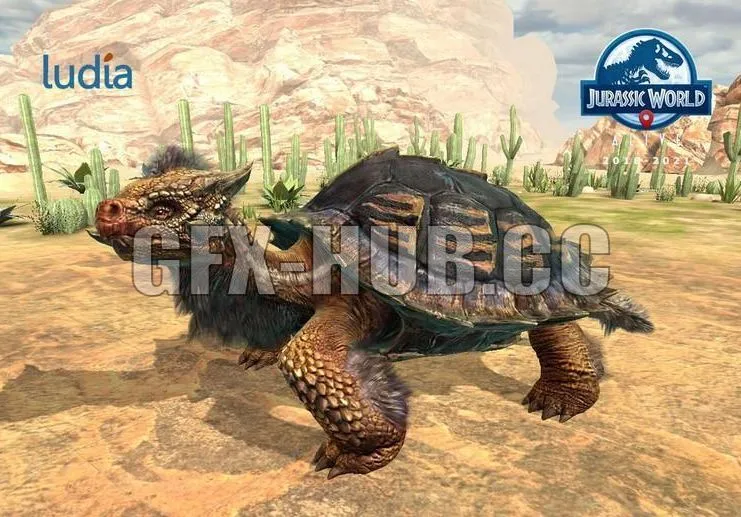 PBR Game 3D Model – Entelolania Prehistoric Turtle – Jurassic World